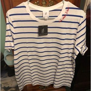 NWT gl by gisbonlook White & Blue Stripes Red, White & Blue Across Top Collar
